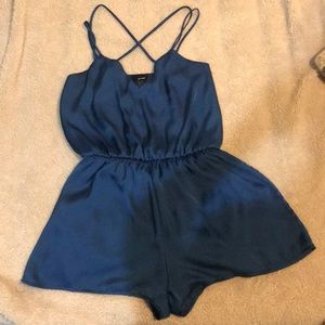 Silk blue romper, in excellent condition :)